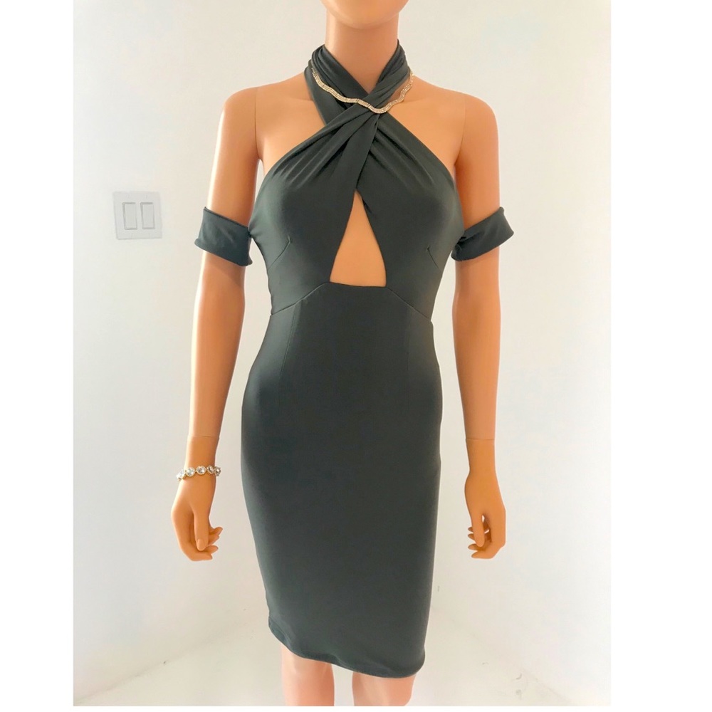 Ananda sexy criss-cross off shoulder high quality bodycon design…